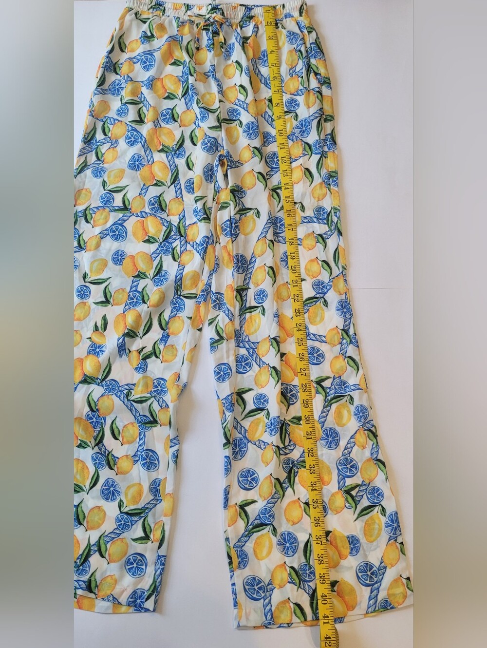 NWT Salty Weekend Costa Wide Leg Pants Lemon Print Small - Picture 14 of 14